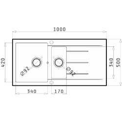 Zlewozmywak Pyramis ALAZIA 100x50 1 1/2B mokka 079812402